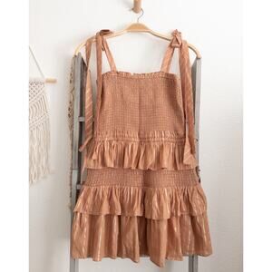 House of Harlow 1960 Shirred Ruffle Smocked Dress size small